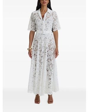 MOOS STUDIO Reverie Belted Floral-Lace Maxi Dress - White