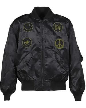 Needles Patch-Detail Bomber Jacket - Black