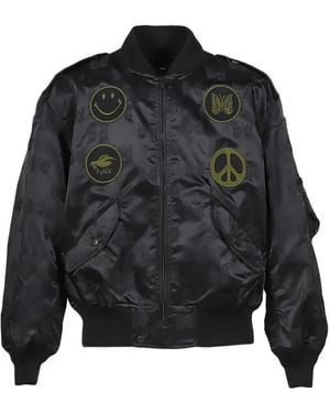 Needles Patch-Detail Bomber Jacket - Black