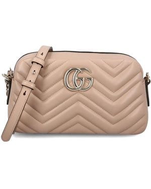Gucci Small Gg Marmont Shoulder Bag - Natural