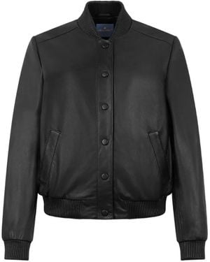 Brooks Brothers Leather Bomber Jacket - Blue