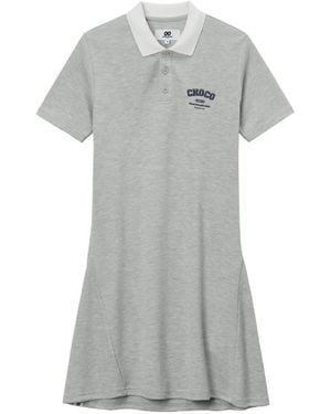 Chocoolate Robe-Polo Courte À Coupe Évasée - Gray