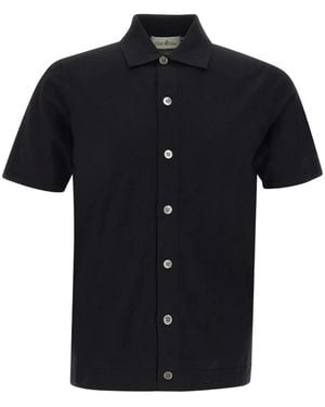 Della Ciana Short-Sleeve Cotton-Knit Shirt - Black