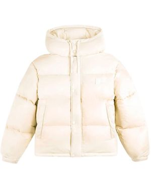 Sporty & Rich Logo-Patch Puffer Jacket - Natural