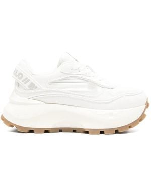 Buffalo Manhatten Logo-Strap Platform Sneakers - White