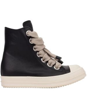 Rick Owens Jumbolace Leather Trainers - Black