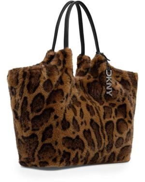 DKNY Grand Cabas Paula En Fourrure Artificielle - Brown