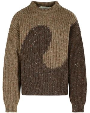 ERL Zweifarbiger Pullover - Grün