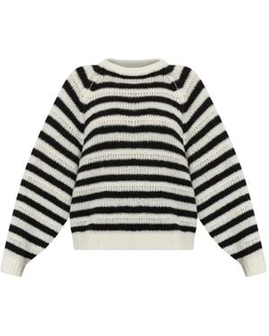Lisa Yang Reni Stripes Crew-Neck Sweater - Black