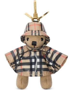 Burberry Thomas Bear Check-Pattern Keyring - Metallic