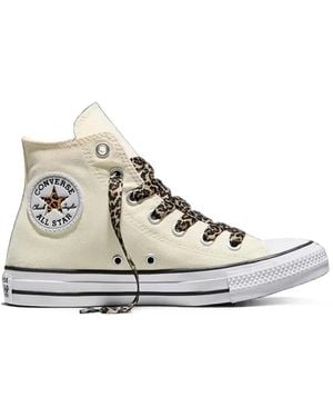 Converse Chuck Taylor All Star Leopard-Print Laces Sneakers - White