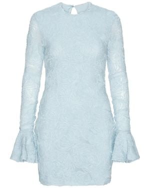 ROTATE BIRGER CHRISTENSEN Mini Dress With Mesh Ruffles - Blue