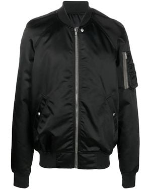 Rick Owens Zip-Up Bomber Jacket - Black