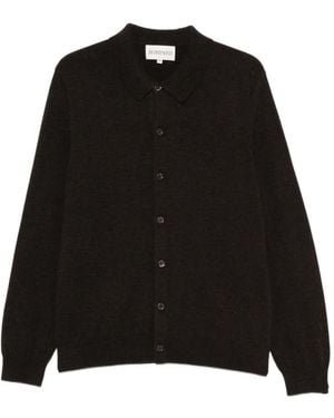Bompard Jersey-Knit Shirt-Collar Cardigan - Black
