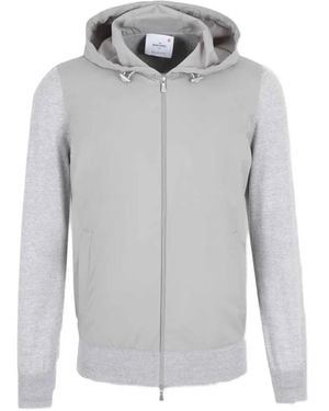 Gran Sasso Hoodie Zippé À Empiècements Contrastants - Gray