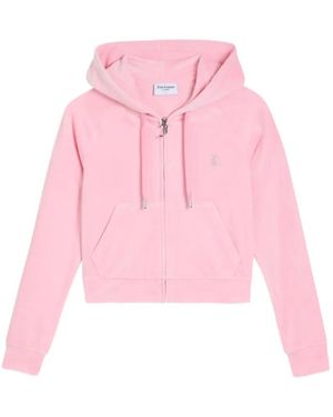 Juicy Couture Diamanté Velour Hoodie - Pink