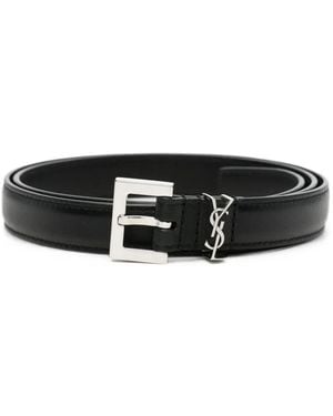 Saint Laurent Gürtel Mit Ysl-Schild - Schwarz