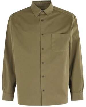 A.P.C. Embroidered-Logo Button-Down Shirt - Green