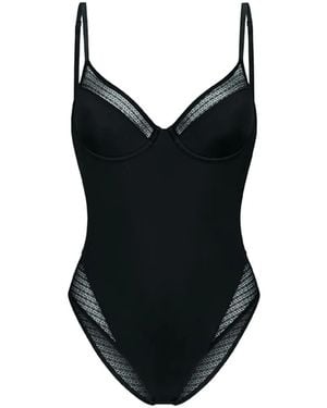 Wolford Linea Netta Lace-Trim Bodysuit - Black