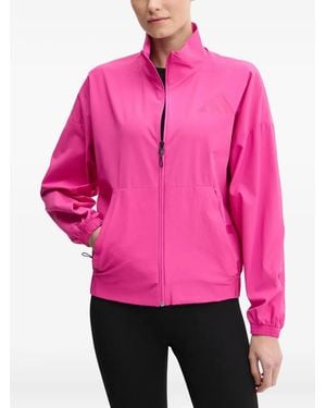adidas Zip-Front High-Neck Jacket - Pink