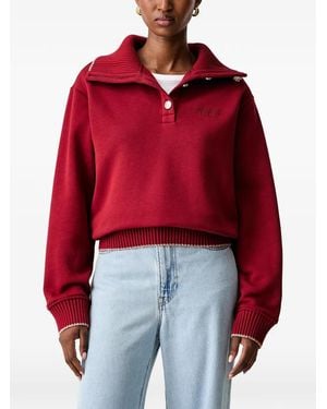 Guess Logo-Embroidered Ribbed-Trim Hoodie