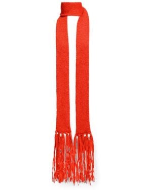 Essentiel Antwerp Sciarpa Korte Con Frange - Rosso