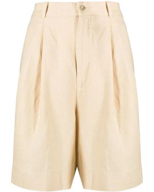 Polo Ralph Lauren Pleated Linen Shorts - Natural