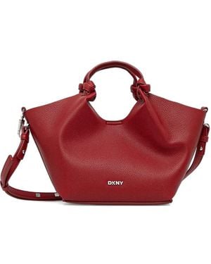 DKNY Knotted Handle Tote Bag - Red