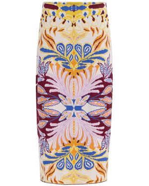 Marie Oliver Janis Floral-print Knitted Skirt - ナチュラル