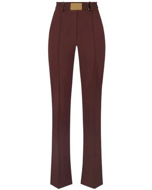 Elisabetta Franchi Belted Pin-Tuck Trousers - Purple