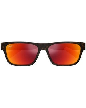 Maui Jim Occhiali Da Sole Mj0628S Squadrati Con Effetto Tartarugato - Rosso