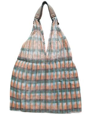 Epice Udaipur Check-Pattern Tote Bag - Orange
