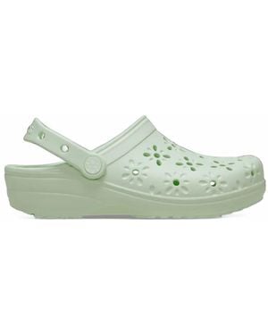 Crocs™ Floral Cut-Out Classic Clog Mules - Green