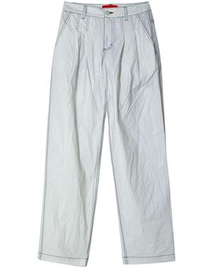 Eckhaus Latta High-Shine Straight-Leg Trousers - Blue