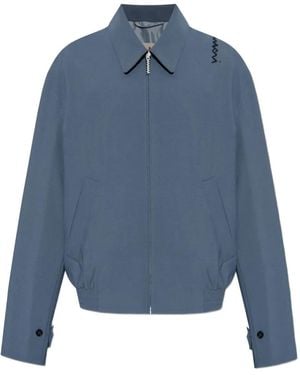 Marni Logo-Print Bomber Jacket - Blue