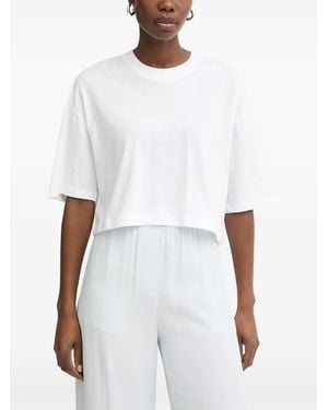 Guess Rhinestone-Embellished Cropped T-Shirt - White