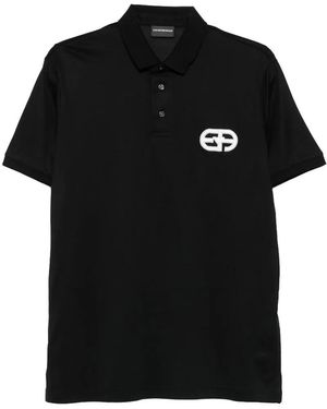 Emporio Armani Eagle-Logo Polo Shirt - Black