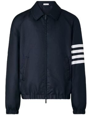 Thom Browne Ripstop Raglan Coach Jacket - Blue