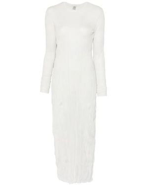 TOTEME Robe En Maille Froissée À Manches Longues - White