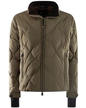 Moncler Braman Quilted Corduroy-Collar Jacket - Green