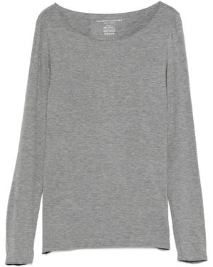 Majestic Filatures Top A Maniche Lunghe Con Scollo A Barca - Grigio