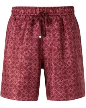 Amiri Shorts A Fiori Con Coulisse - Rosso