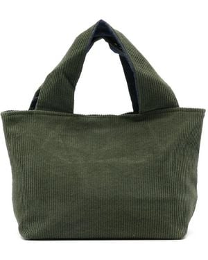 Whyci Ribfluwelen Shopper - Groen