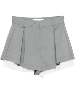 Tela Pleated Layered Shorts - Grey