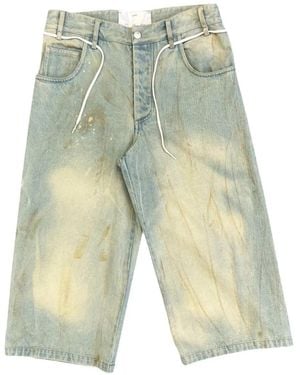 Song For The Mute Faded-Effect Denim Shorts - White