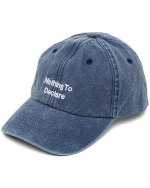 Anya Hindmarch Embroidered Washed-Finish Cap - Blue