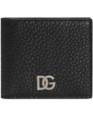 Dolce & Gabbana Calfskin Wallet With Dg Logo - Black