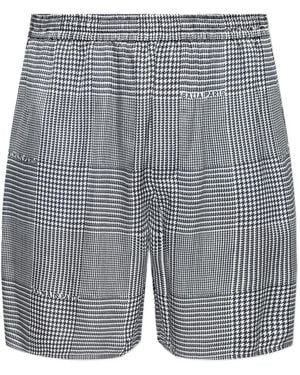 Balmain Houndstooth Elasticated Shorts - Grey
