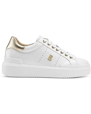 Bogner Hollywood Logo-Plaque Pebbled Trainers - White