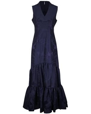 Sachin & Babi Cella V-neck Ruffled Maxi Dress - Blue